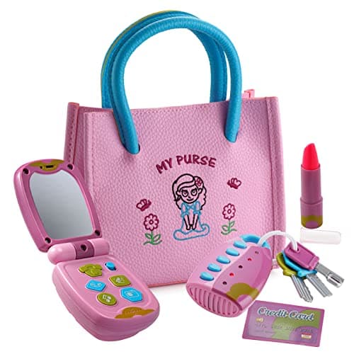 DressUpAmerica Toddler Purse Pretend Play Purse for Kids Little Girls Pretend Play Toys Ages 1 2 3 Years Old My First for Birthdays Gifts Party Christmas