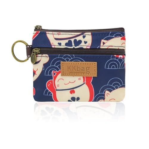WisePoint Coin Bag, Waterproof Coin Wallet Small Coin Purse with Zipper and Keyring, Cute Coin Pouch for Women and Girls, Change Purse Mini Storage Bag for Coin, Cards, Keys, Lipsticks (blue)