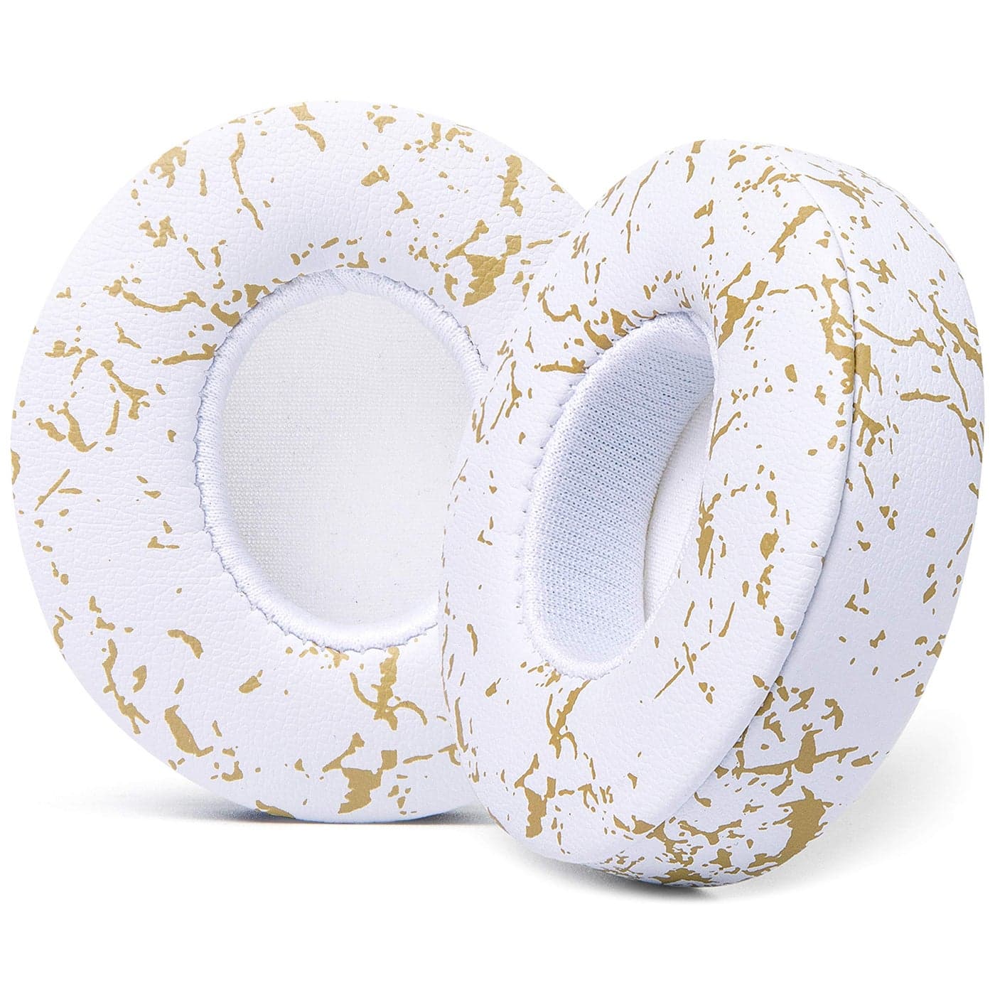 WC Extra Thick Replacement Earpads for Beats Solo 2 & 3 by Wicked Cushions - Ear Pads for Beats Solo 2 & 3 Wireless ON-Ear Headphones - Soft Leather, Luxury Memory Foam, Strong Adhesive | Gold Marble