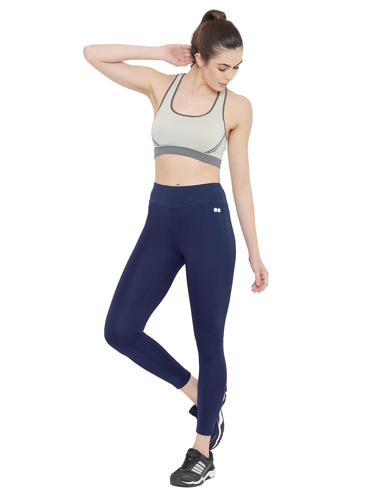 Clovia Women's Snug Fit Active High-Rise Ankle-Length Tights (AB0042A08_Blue_XL)