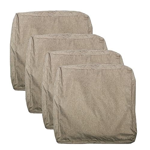 youngseahome Patio Seat Cushion Covers,Washable Slip Covers Replacement,Waterproof Outdoor Furniture Chair Cushion Pillow Seat Cover for Couch,Garden,Sofa,Flax,22"×20"×4"(4 Covers Only)