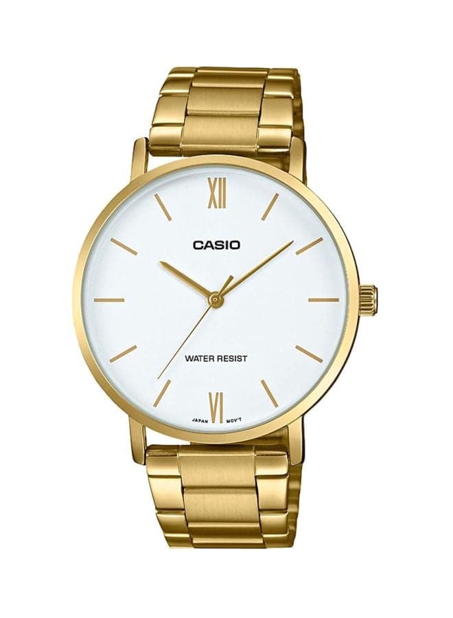 Men Water Resistant Analog Watch Mtp-VT01G-7BUDF - 40 mm - Gold