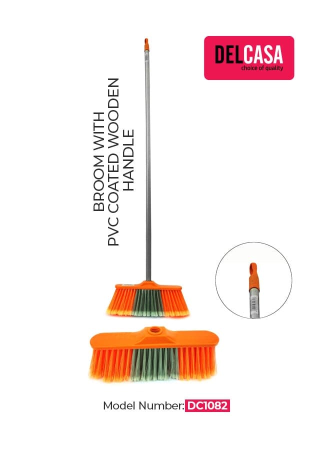 Broom With Handle Orange/Green/silver