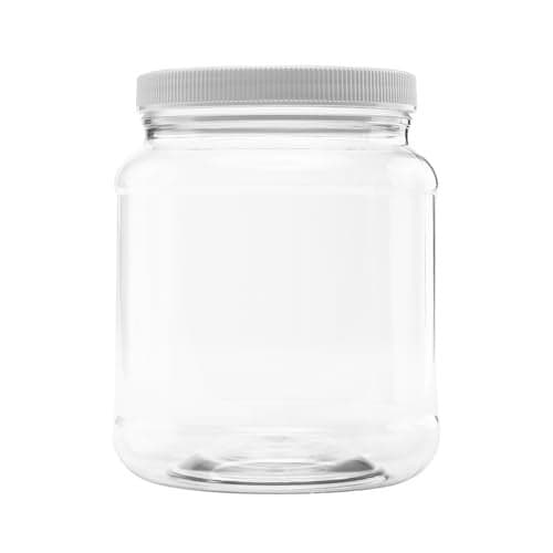 CLEARVIEW CONTAINERS - 5lb, 57 Ounce Plastic Jar with 110/400 Leak Proof Seal Lid - Food Grade and BPA Free (57oz, 1pk)