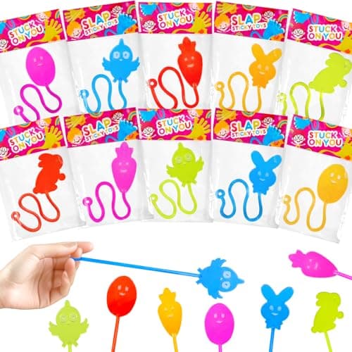 Easter Sticky Hands Bulk Toys Gifts for Toddlers60 Pack Easter Eggs Basket Stuffers Party Favors for KidsGoodie Treat Bag Pinata FillersNon Candy Classroom Egg Hunt Prizes Trinkets for Boys Girls