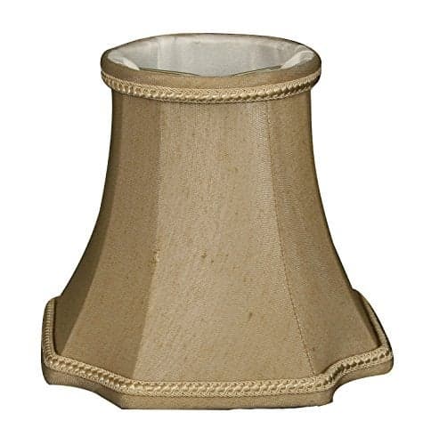 Royal Designs Inc CS714AGL Inverted Corner Bell Chandelier Shade with Decorative Trim 3 x 5 x 45 Antique Gold