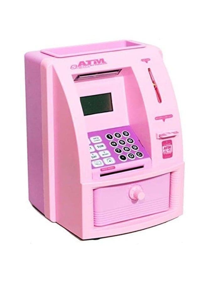 Kids Personal ATM Card LCD Display gy Bank ATM Machine Toy with Cash Slot for Safe Saving Fun Learning Bank