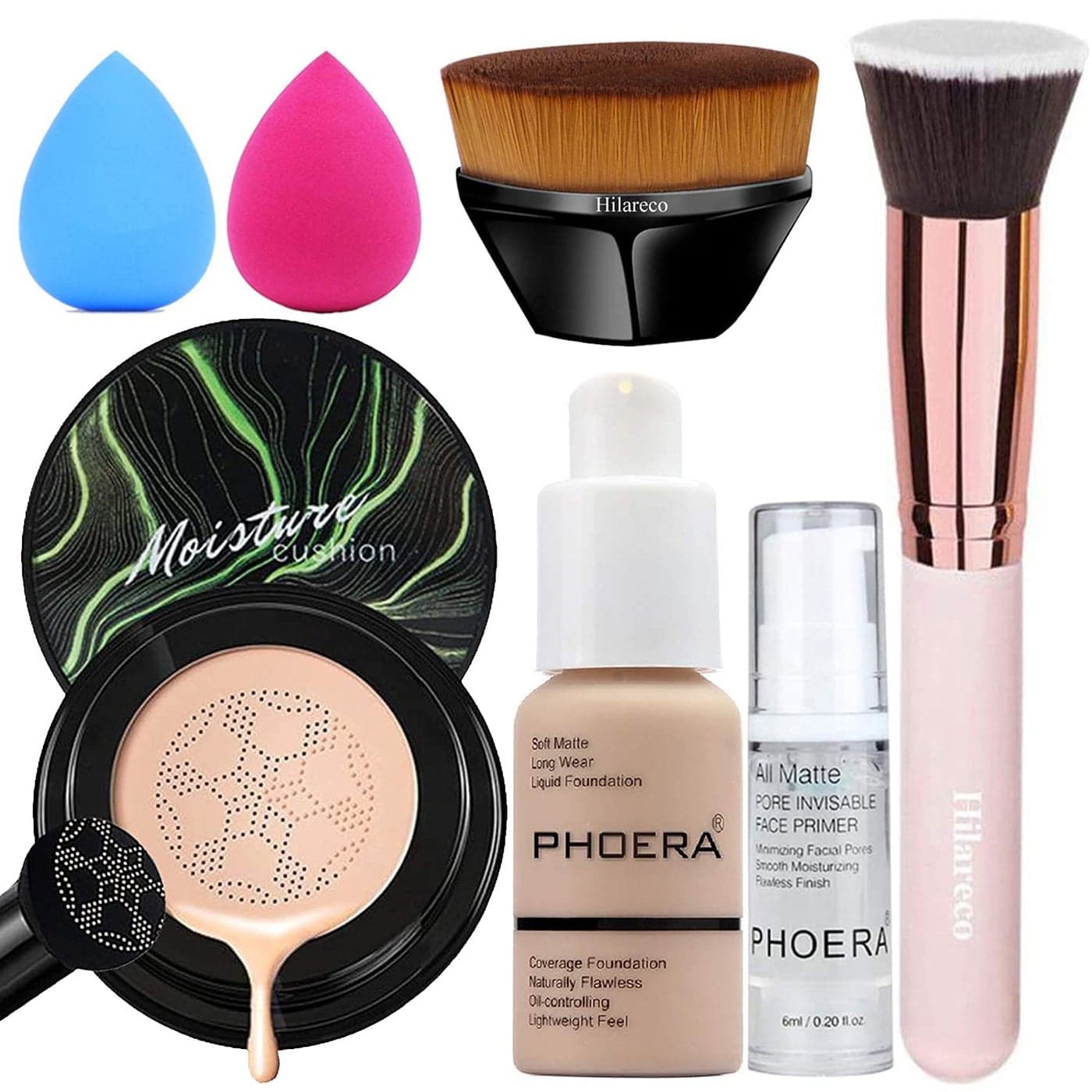 Hilareco PHOERA FoundationMushroom Head Air Cushion CC Cream Natural FoundationPHOERA Makeup Foundation Full CoveragePhoera Face Primer101 Porcelain01 Ivory CC