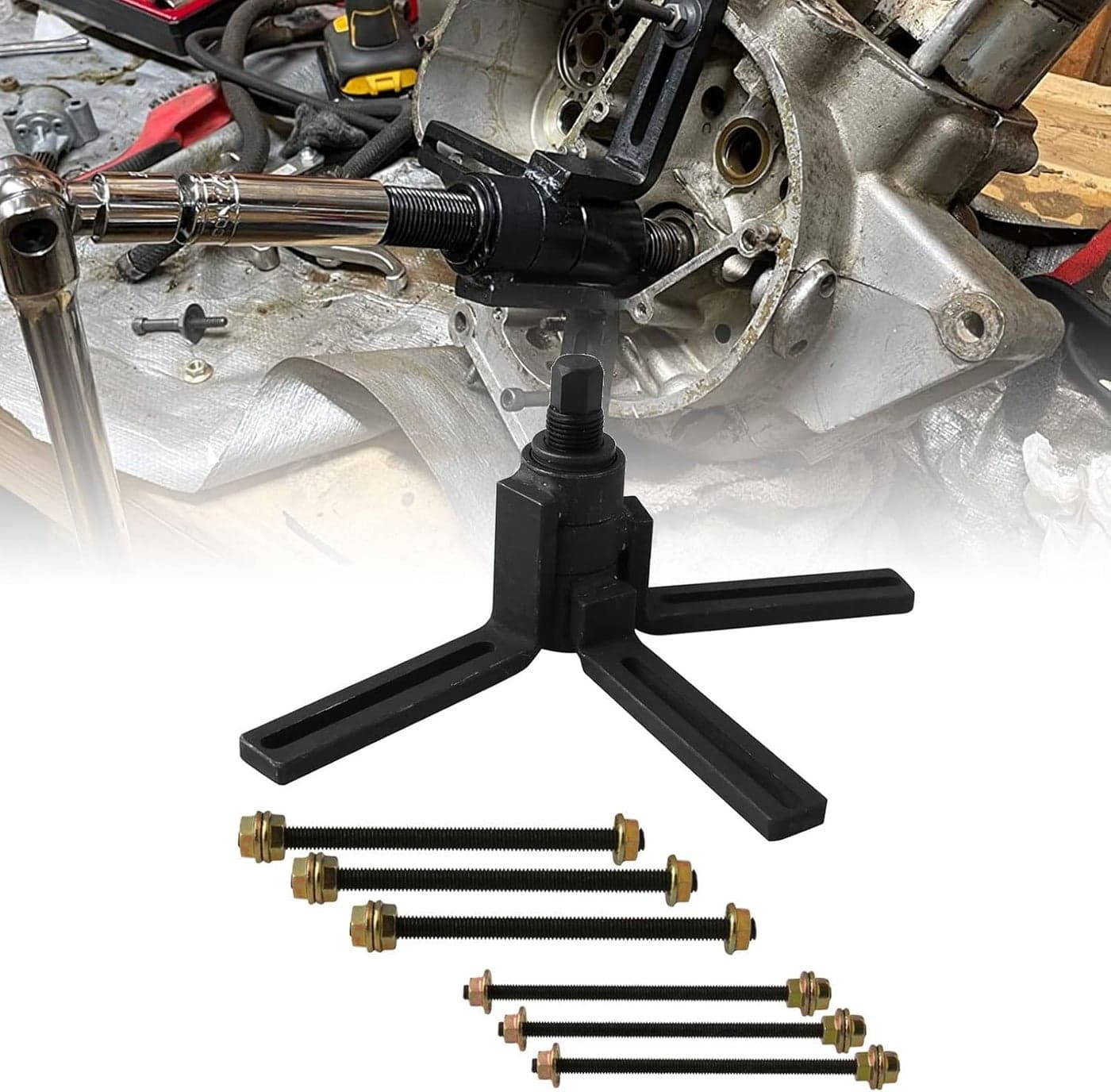 RYANSTAR RACING Motorcycle Crankcase Splitter Flywheel Puller Tool for 2 or 4 Stroke Engines