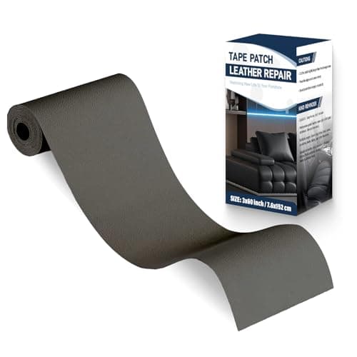 Zenyao Leather Repair Patch Tape Self Adhesive Leather Repair Kit for Car Seat Furniture Heavy Duty Vinyl Repair Patch for Couch Sofa Waterproof Fix for Tears 3x60 Inch Roll Dark Grey