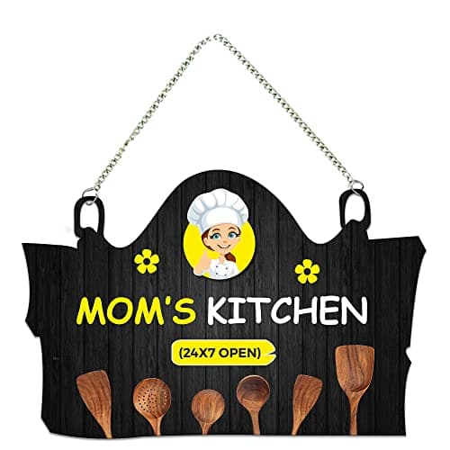 Artvibes Mom's Kitchen Printed MDF Wooden Wall Art For Cafe | Kitchen | Restaurants | Quotes Decor Item | Kitchen Quotes Wall Hanging | Wall Sculpture | Signs & Plaques | Gift Items (WH_3717N)