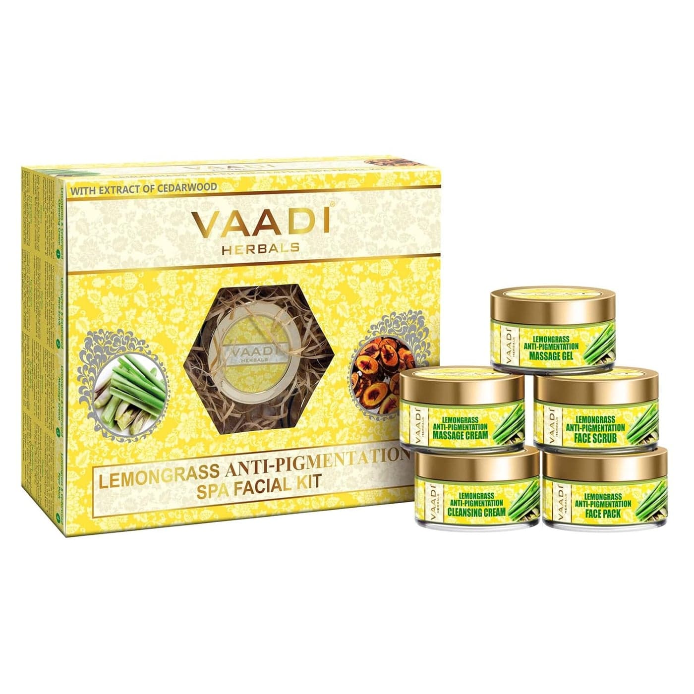 Vaadi Herbals Lemongrass Anti Pigmentation Spa Facial Kit With Cedarwood Extract 270G