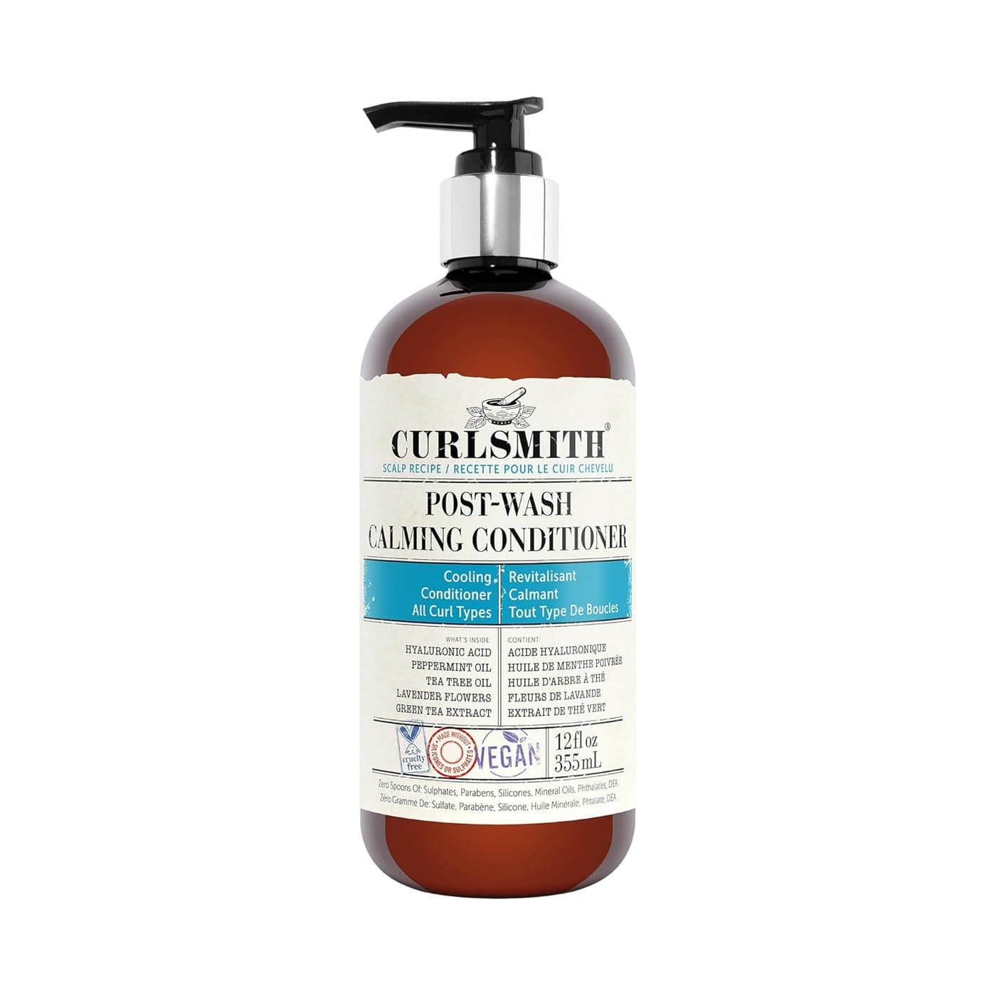 Curlsmith PostWash Calming Conditioner Vegan Cooling RinseOut Conditioner for any Hair Type Scalp Soothing 12 fl oz