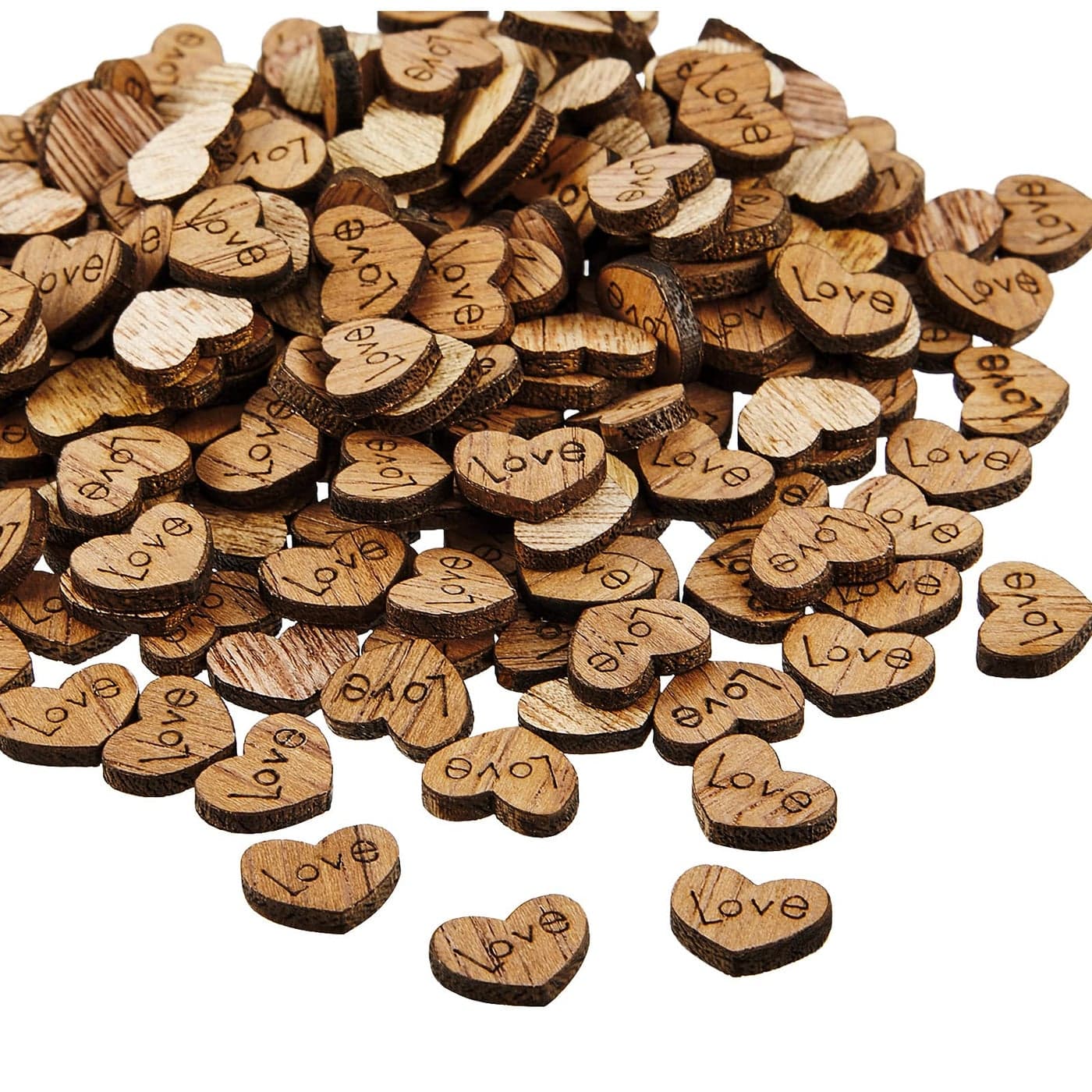 Small Wooden Hearts for Crafts Rustic Love Heart Centerpieces Wooden Wedding Table Decor for DIY Patch Autumn Thanksgiving Wedding Table Scatter1000 Pcs