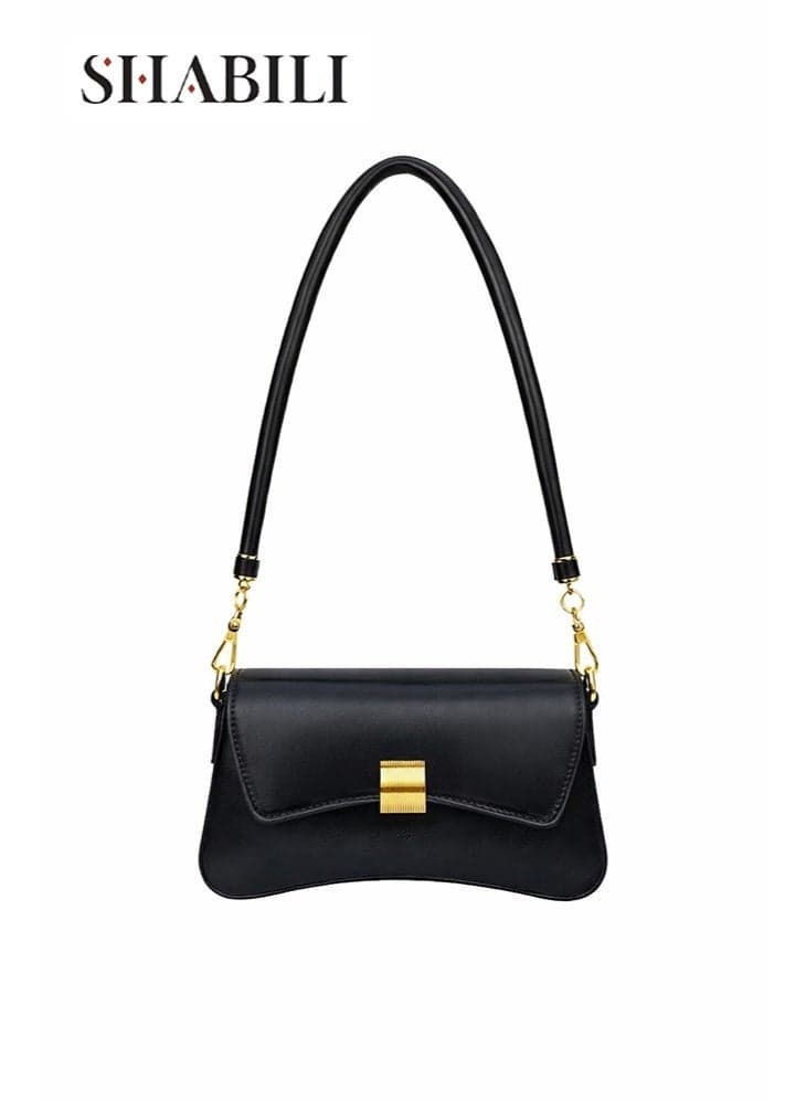 PU Shoulder Bag Ladies Bag Underarm Purse for Girls and Lady Outdoor Party Dinner, lightweight soft-strap underarm carry, compact yet roomy interior with pocket, chic mini handbag crossbody, Black