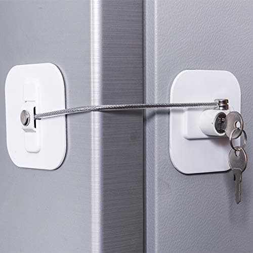 Fridge LockRefrigerator LocksFreezer Lock with Key for Child SafetyLocks to Lock Fridge and CabinetsWhite Fridge Lock