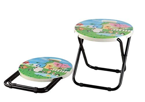 HOMIES INTERNATIONAL Cartoon printed, Tortoise Shape, Folding Stool Chair for Playrooms, Schools, Daycares and Home (Multicolour, 11x11inches)