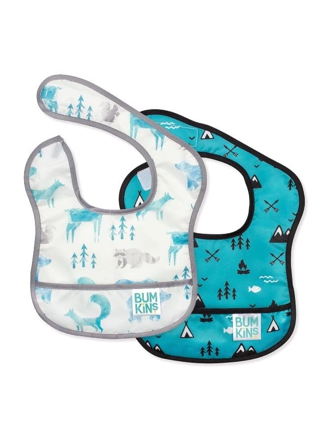 Bumkins Bibs, for Baby Girl or Boy, Infant 3-9 Months, Essential Must Have for Eating, Feeding, Baby Led Weaning, Mess Saving Waterproof Soft Fabric, Starter Bib 2-pk Outdoors and Wildlife