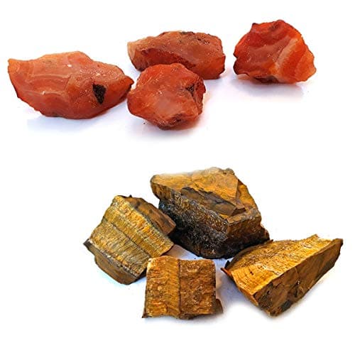 Reiki Crystal Products Natural Crystal Stones Carnelian Rough Stone, Tiger Eye Raw Stone, Standard