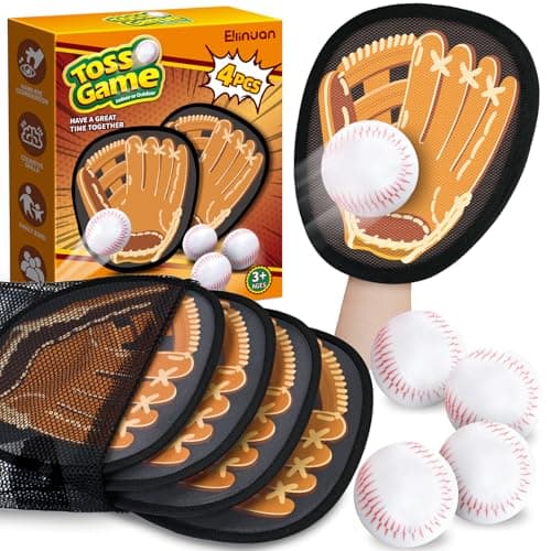 Ellinjan 4 Pack Catch Ball Game Set Outdoor Games for Kids Ages 4812 Kid Baseball Training Glove Summer Outdoor Toys Pool Beach Backyard Lawn Games for Toddlers Kids Family Fun Ideal Gifts