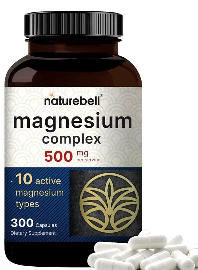 Magnesium Complex Supplement 500mg, 300 Capsules