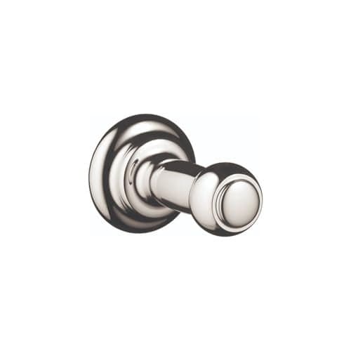 hansgrohe Hook Timeless 0-inch Classic Towel Holder in Polished Nickel, 06099830