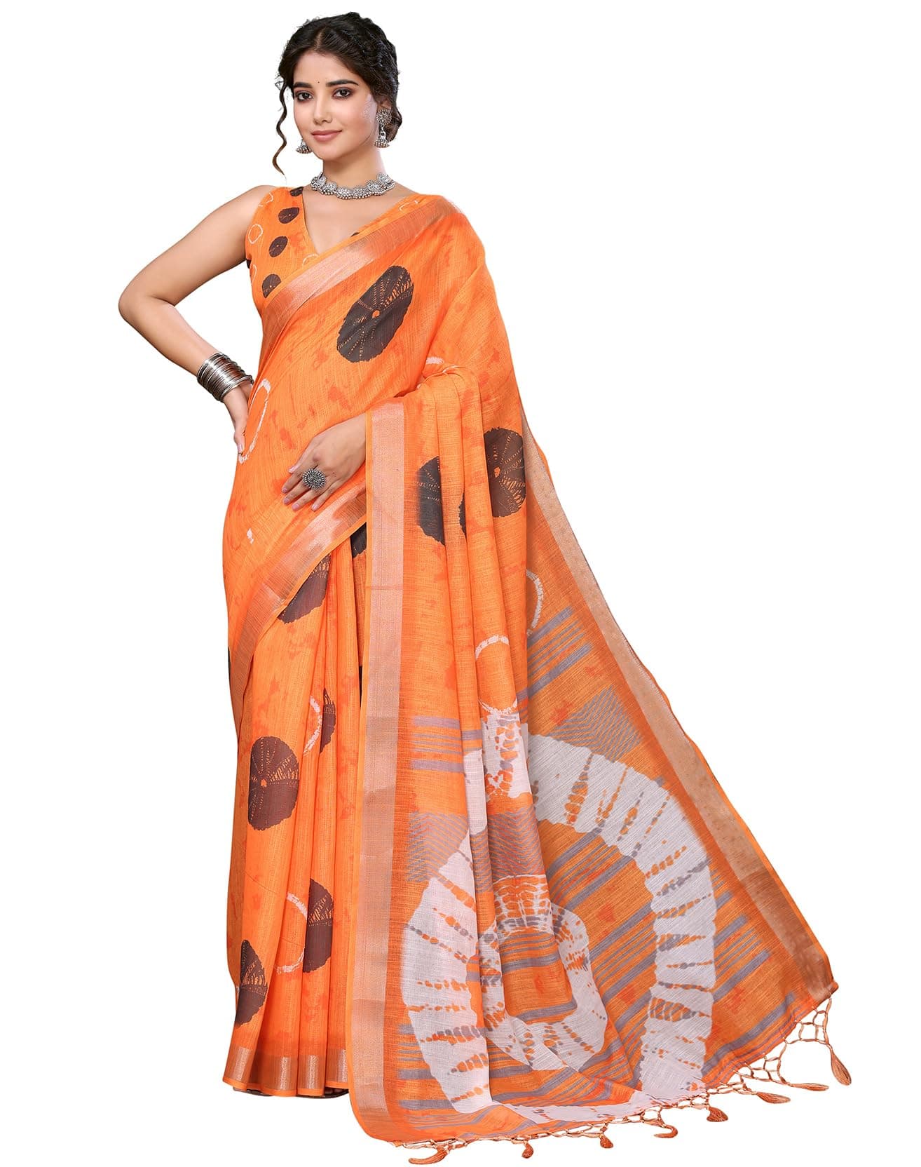 Priyashi Women Mysore Silk Sari Cotton Blend Printed Saree With Blouse |saree for Wome | silk saree | New Sari | Latest Saree_AZ-PY-P1-TIGER08