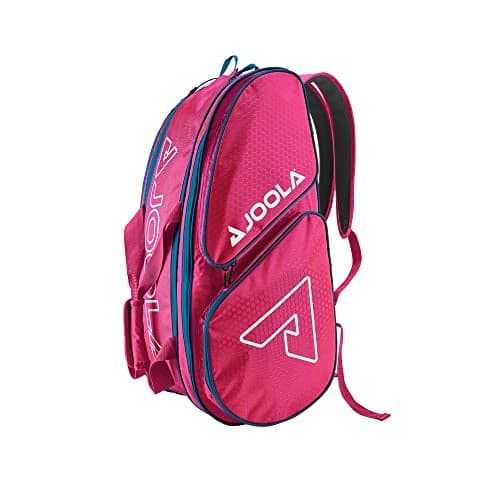 JOOLA Tour Elite Pro Pickleball Bag – Backpack & Duffle Bag for Paddles & Pickleball Accessories – Thermal Insulated Pockets Hold 4+ Paddles - Includes Fence Hook Hot Pink/Blue