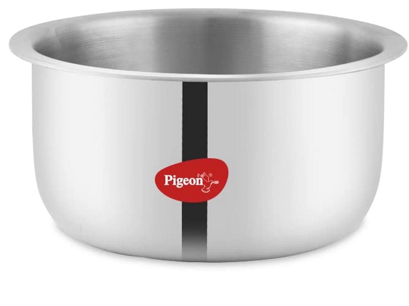Pigeon Elite Stainless Steel Triply Tope 14cm, Gas Stove and Induction Compatible for Fast Cooking and Longer Heat Retention, Along with Even Heat Distribution- Silver