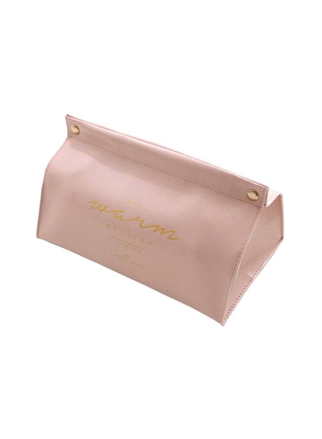 Pink Leather Tissue Storage Box 20 by 12 by 11 Centimeters
