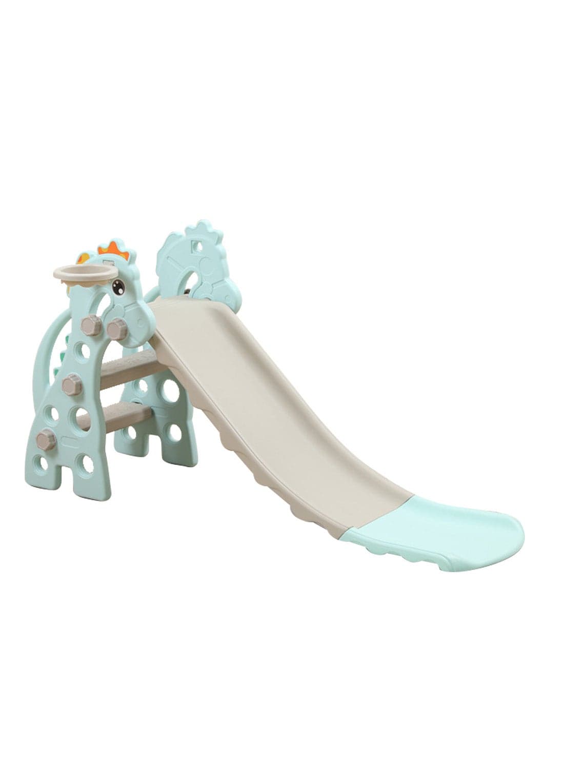 Foldable Children's Slide Independent Playground Entertainment Slide Baby Multifunctional Climbing Slide Toy Set Easy To Assemble Suitable For Indoor And Outdoor Children With Basketball Stand