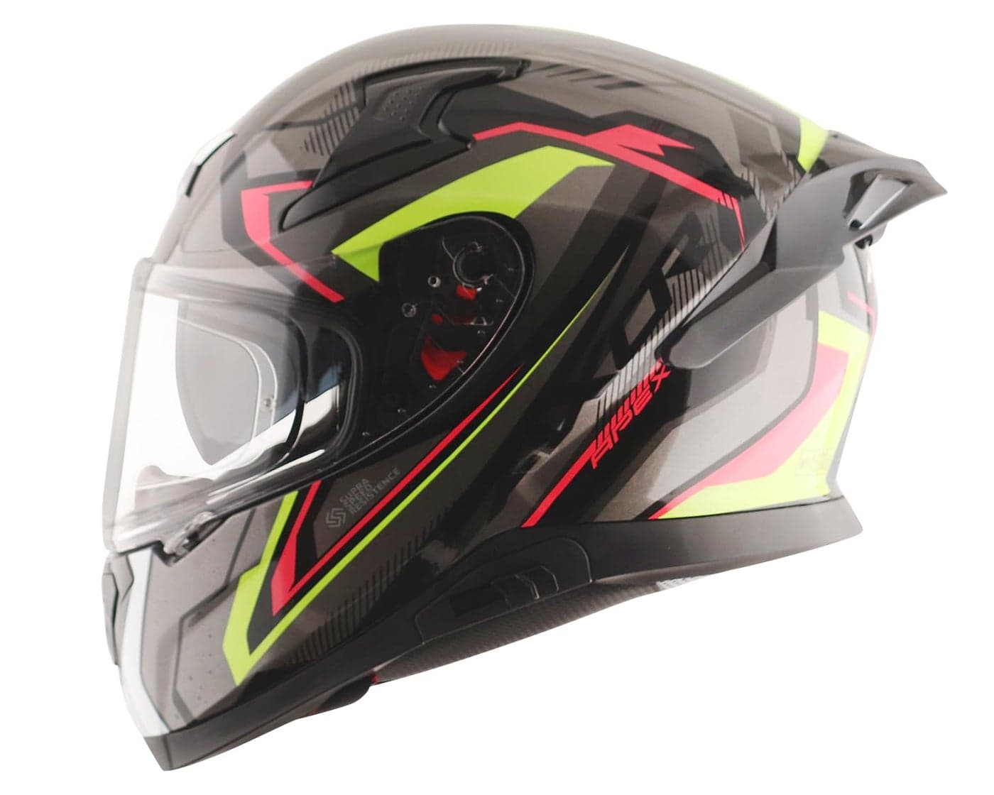 Axor Apex Roadtrip ISI DOT & ECE Certified Full Face Dual Visor Helmet for Men and Women with Outer Clear Visor and Inner Smoke Sun Visor (Black Grey Helmet, Size: XL)