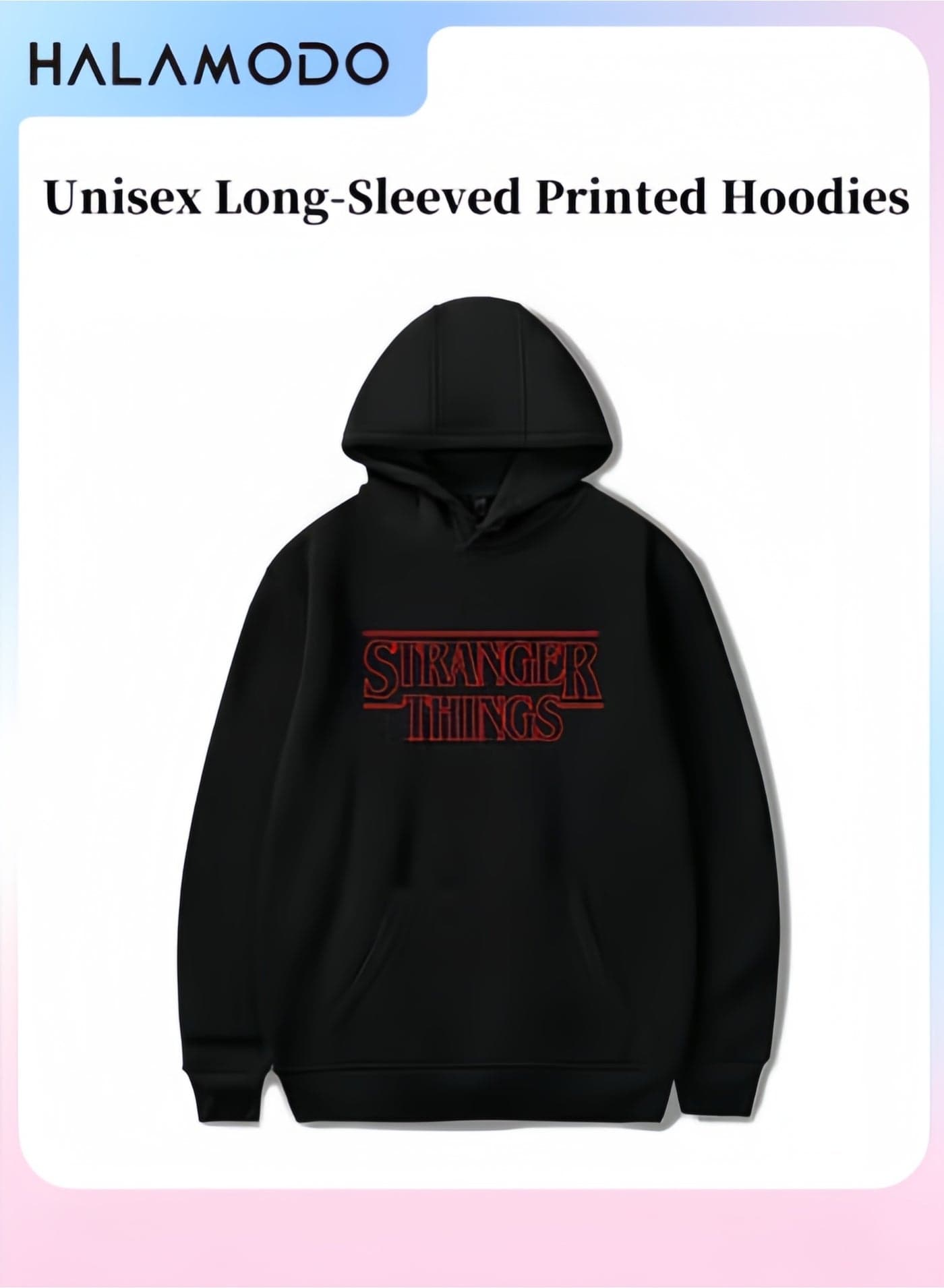 Unisex Hoodies Long-Sleeved Printed Tops Casual Sweatshirts Soft Sportswear Fashion Youth Pullovers with Drawstrings and Large Pockets for Daily Wear