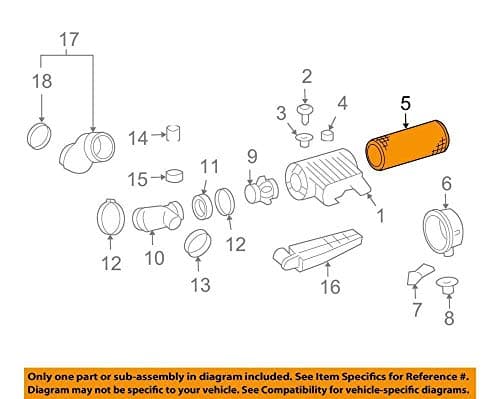 Genuine GM 22909882 Air Cleaner Element Regular