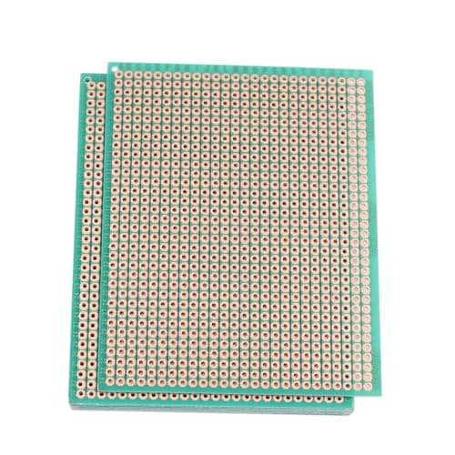 GENNEL 10-Pieces 70mm x 90mm Copper Strip PCB Board, 884 Holes Perfboard, Universal Stripboard Printed Circuit Board for Soldering Prototyping Testing Repair DIY