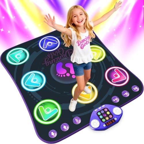 Dance Mat Toys for 312 Year Old Girls BoysDance Pad with LightUp 8Buttons Wireless Bluetooth4 Game Modes Adjustable Volume NonSlipBirthday Xmas Gifts for Kids