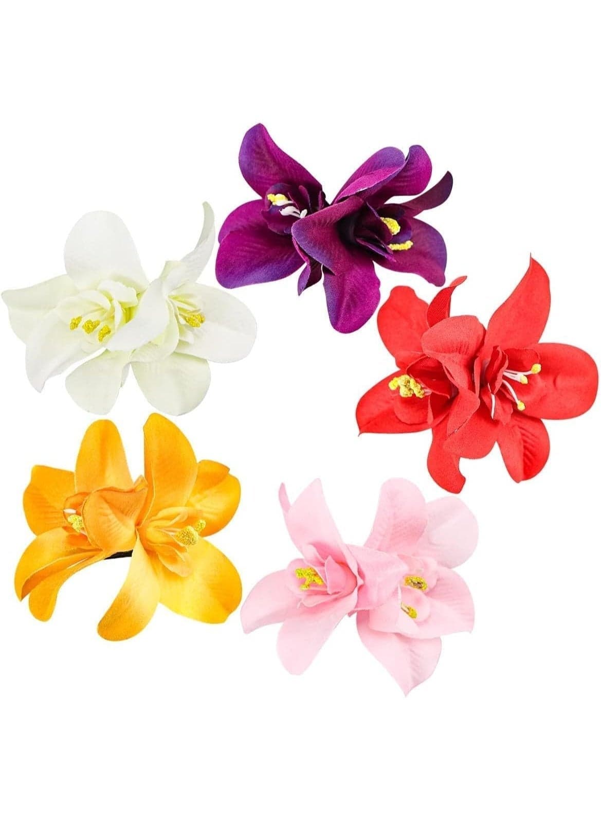 Bohemian Flower Hair Clips Hairpin, 5 Colors Artificial Tropical Flower Hair Clip, Bridal Hair Accessories Boho Hair Clip Hair Accessories For Women Girls Lady Bridal 5PCS