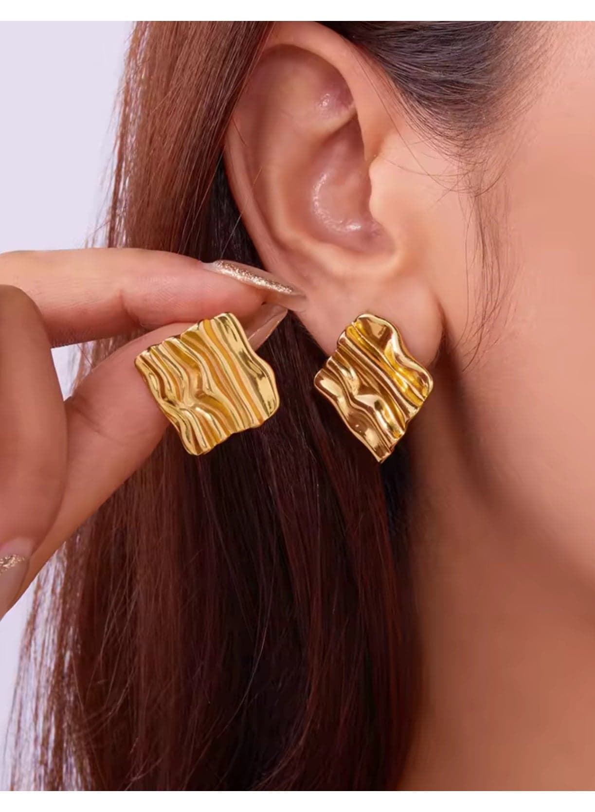 Elegant High Quality Stainless Steel Gold Plated Earrings For Women