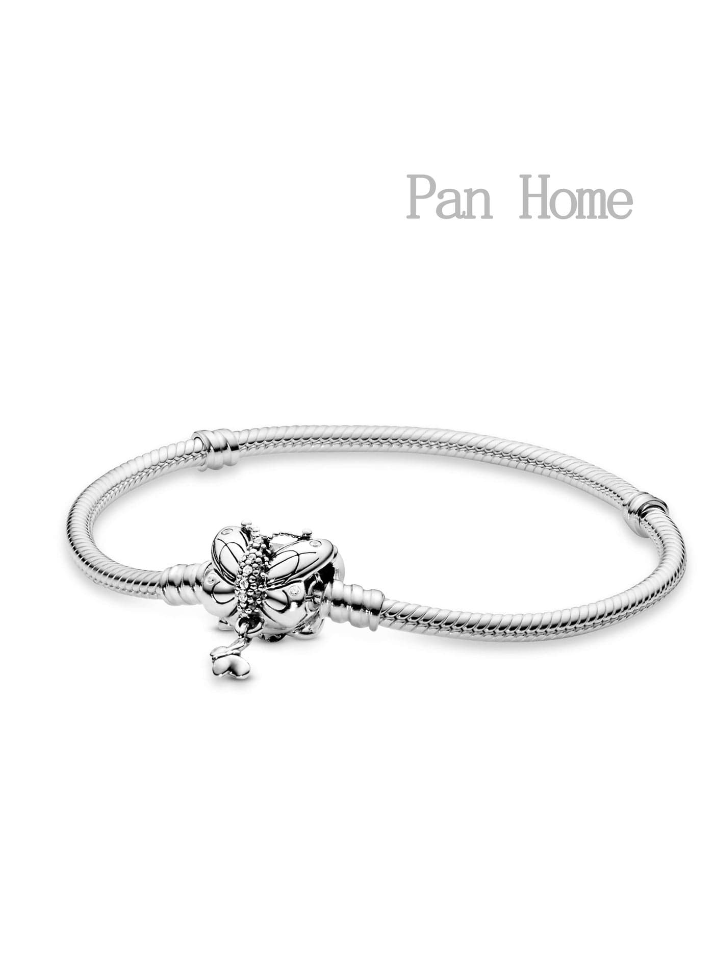 Silver glitter snake bracelet with non-adjustable butterfly clasp length 19cm