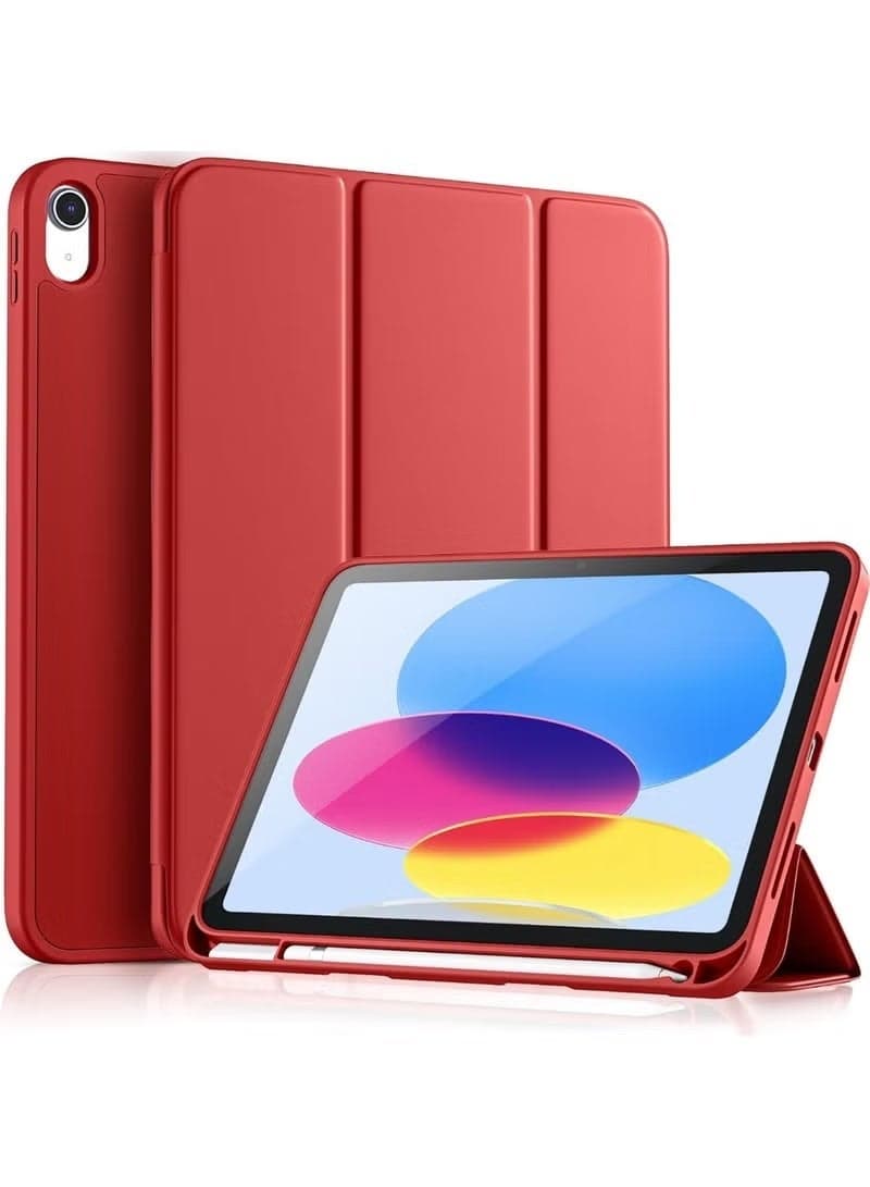 iPad (A16) 11th Generation Case 11 Inch 2025, iPad 10th Generation Case 2022 10.9 Inch with Pencil Holder, Soft TPU Back Slim Smart Protective Trifold Stand Cover, Auto Wake/Sleep