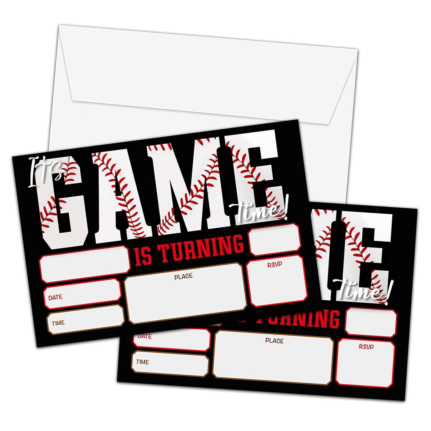 ZIIUFRN Baseball Game Birthday Invitations With Envelopes4 X 6 20 Sets Sports Teens FillIn Birthday Party Personalized Invites For Boys Girlsb13