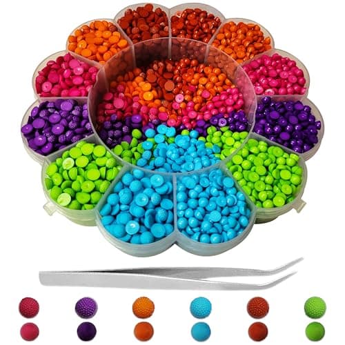 RelicMani Half Cut Round Flat Back Pearl Beads Set for Crafts & Jewellery Making | with Flower Shaped Organiser Box (Multicolor)