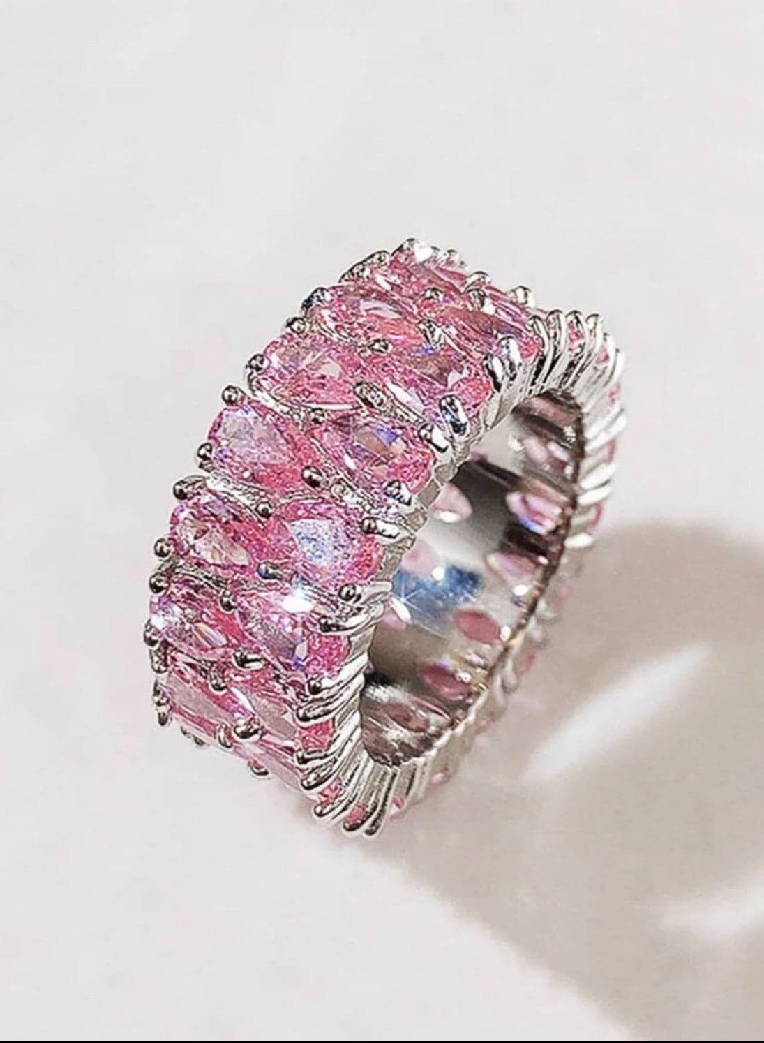 Silver Plated Cubic Zircon Ring For Women Size 6.5