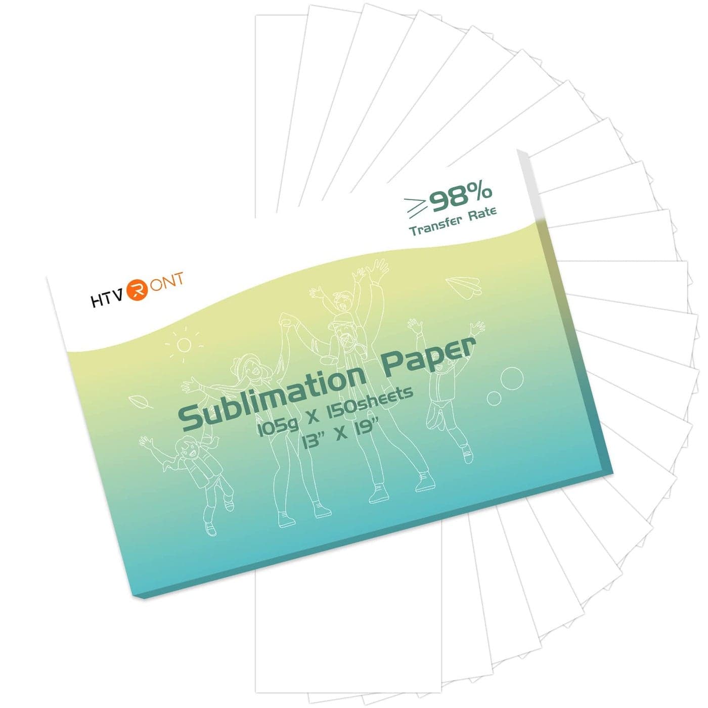 HTVRONT Sublimation Paper 13x19 Inches 150 Sheets Excellent Ink Release Sublimation Transfer Paper for Tumblers Mugs Tshirts