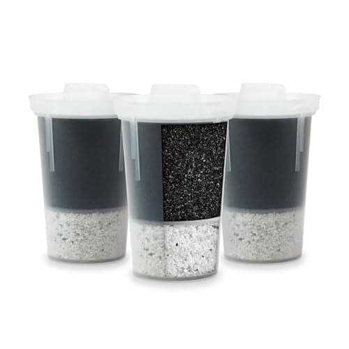 Santevia MINA Alkaline Water Filter Value Pack | 3-Pack At Home Water Pitcher Filter Adds Minerals and Makes Alkaline Water | Chlorine and Lead Water Filter| Made In North America