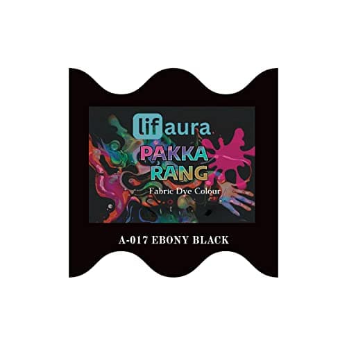 Prokart Lifaura Pakka Rang Fabric Dye Colour Natural dye for Fabric Pack of 10 Sachets (5g Each - 50g Pack) | ShadeA-17 : Ebony Black| Prokart Lifaura Pakka Rang