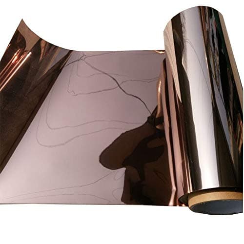 CVANU One Way Daytime Window Film Privacy Window Heat Control Flim Glass Films Self-Adhesive Window Brown & Silver Tint for Home and Office 24''x60''