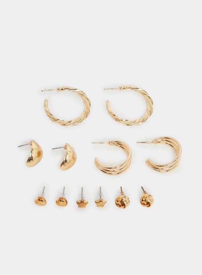 Set of 6 - Hoop and Stud Earrings
