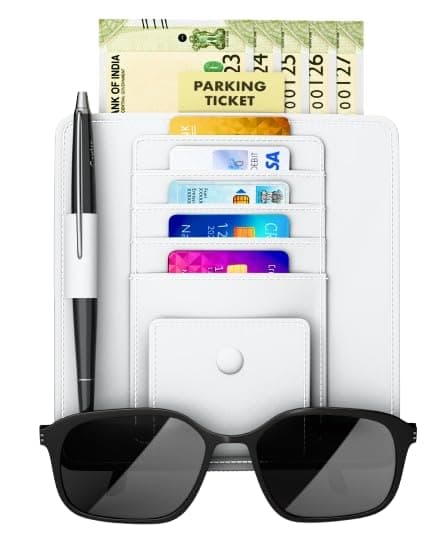 FEDUS Premium Car Organiser and Storage Car Document Holder, Sunglasses Holder for Car, Car Sun Visor Organizer Car all New Accessories Multipocket Pouch Auto Interior Accessories for Truck, SUV, Van