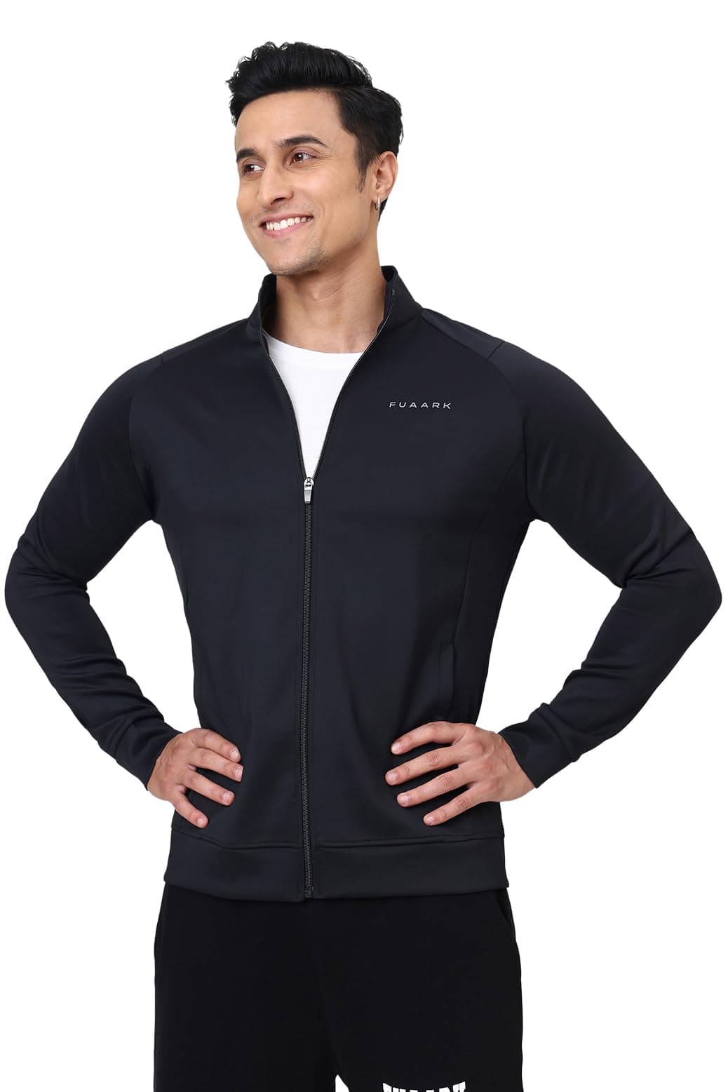 FUAARK OnTrack Casual Stylish Long-Sleeved Winter Jacket for Men, Sports & Gym Jacket (Black, M)